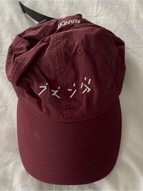Bandit Running ASICS NYC Marathon Hat Cap Strapback Nylon Maroon Adjustable Rare